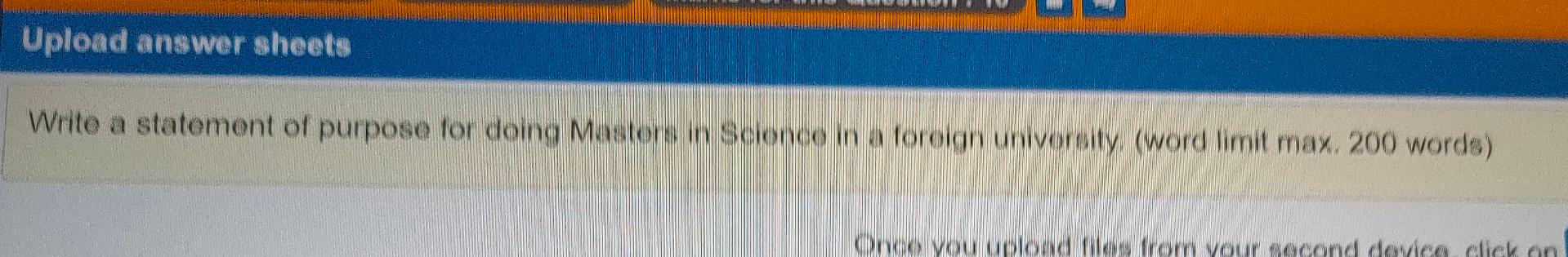 fast Upload answer sheets Write a statement of