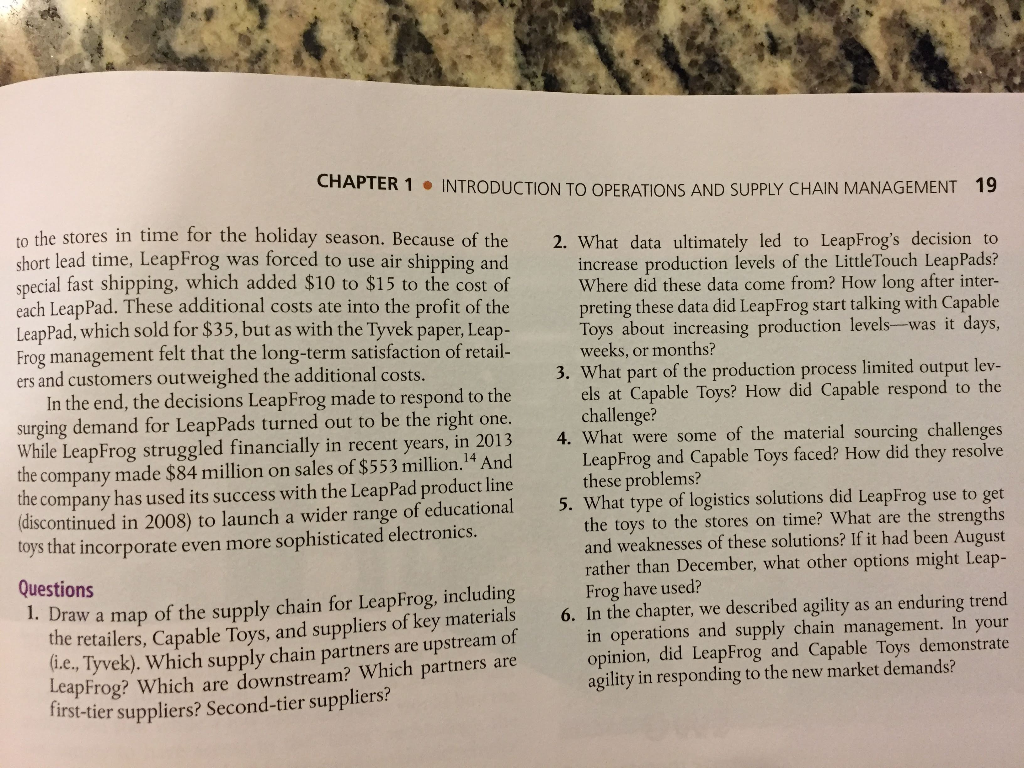 In the chapter, we described agility as an