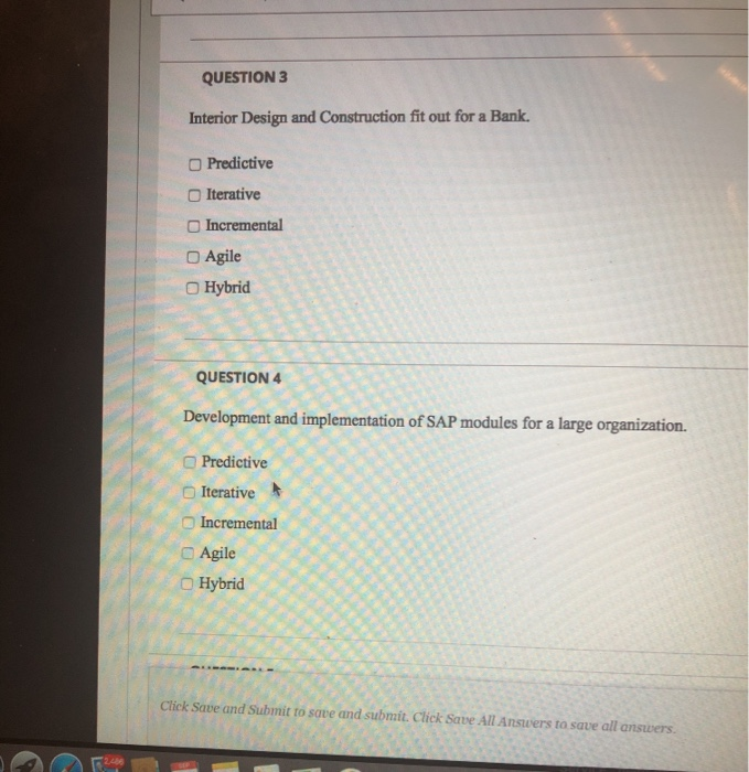 QUESTION 3 Interior Design and Construction fit