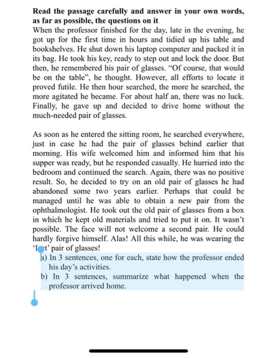 a) In 3 sentences, one for each, state how the