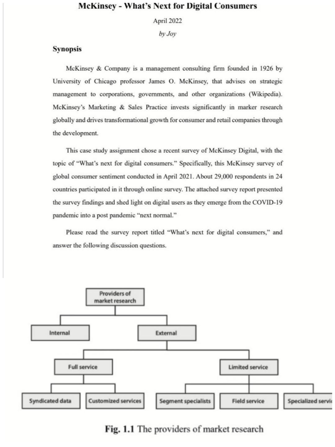 3. What are the units of analysis of McKinsey's