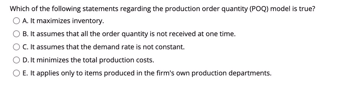 Which of the following statements regarding the