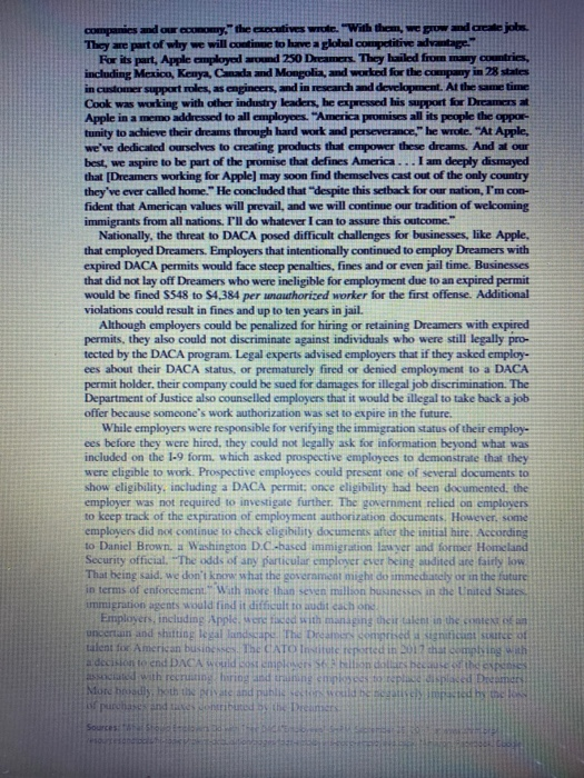 Discussion Case: Apple and the Dreamers In the