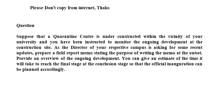 Write accoding to report writing subject and also