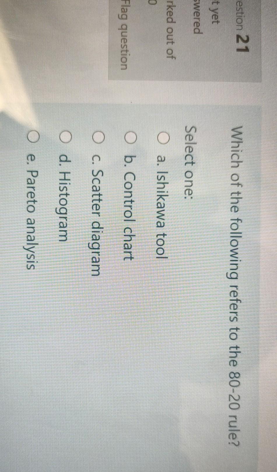 Question 26 If customers order is zero,