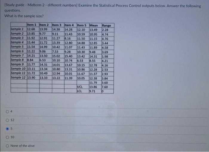 (Study guide - Midterm 2 - different numbers)