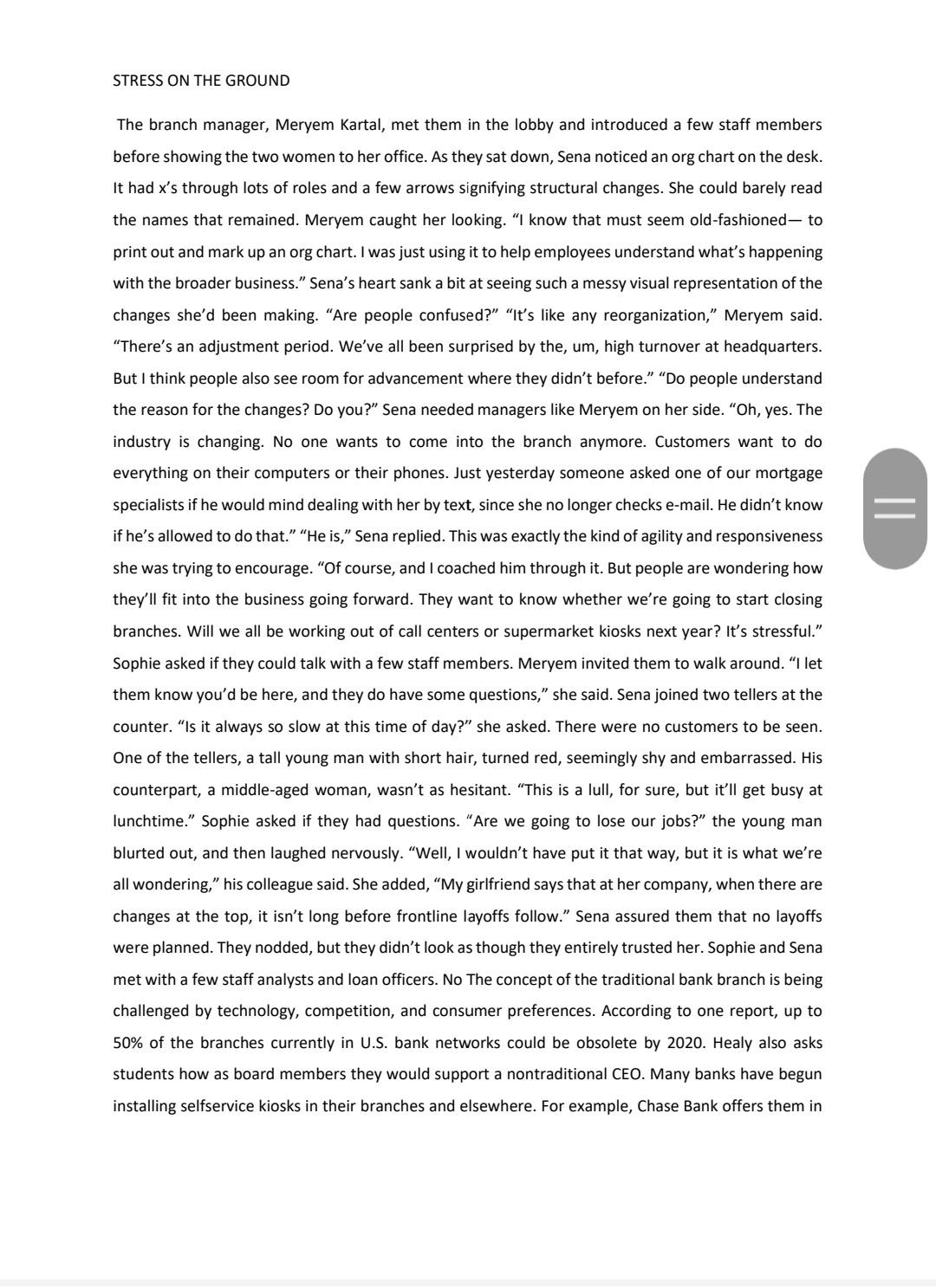 Read the Case Changes at FDM Bank and answer the