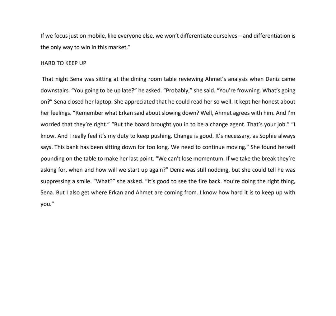 Read the Case Changes at FDM Bank and answer the