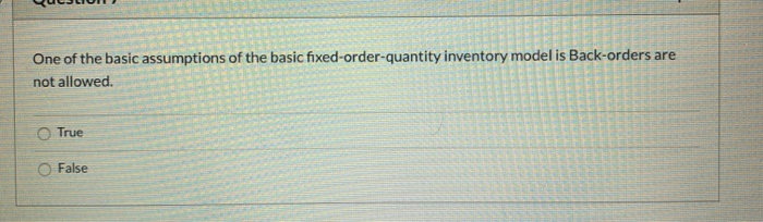 One of the basic assumptions of the basic