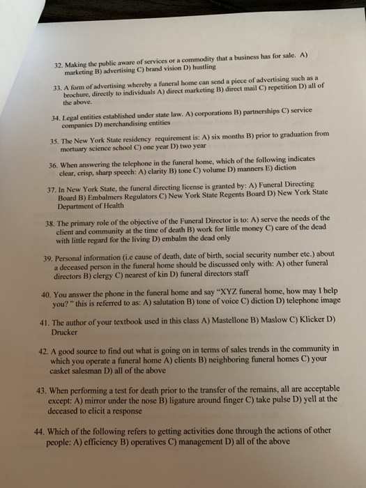 32. Making the public aware of services or a