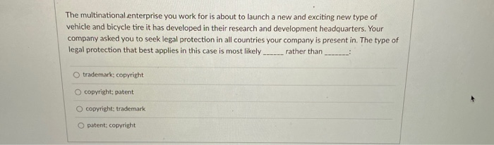 The multinational enterprise you work for is