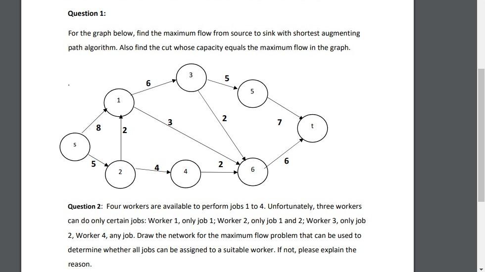 Question 1: For the graph below, find the maximum