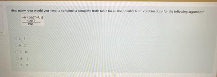 How many rows would you need to construct a