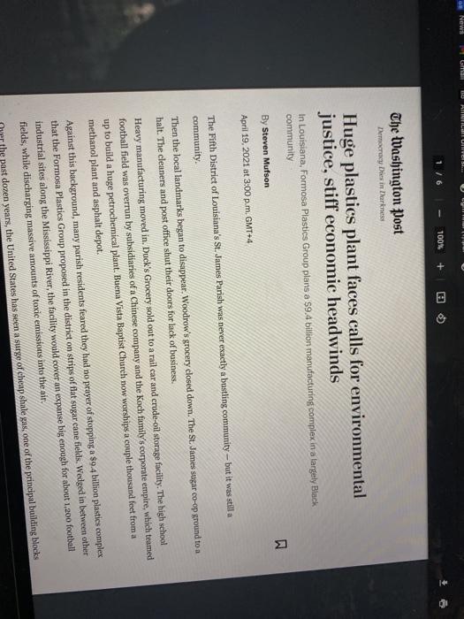 Read the following article (5 pages): Mufson,