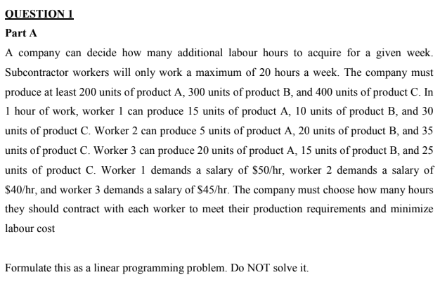 please help me with this, formulate the problem