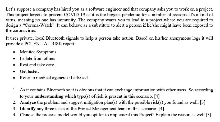 Let's suppose a company has hired you as a