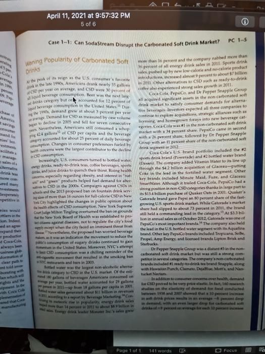 Case Write Up 1.1 Can Soda Stream Disrupt the