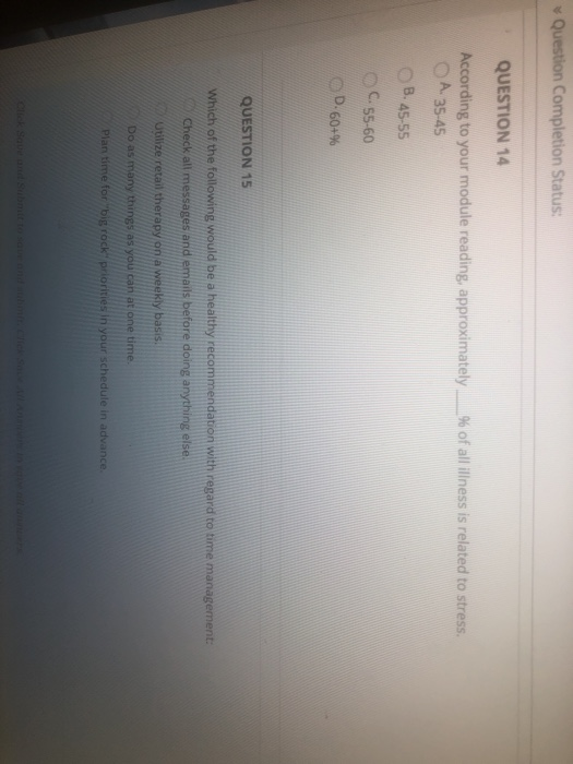 Question Completion Status: QUESTION 14 According