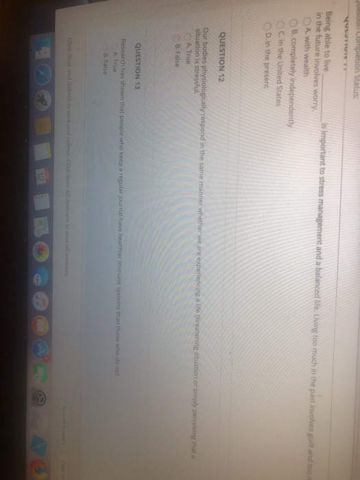 Question Completion Status: QUESTION 14 According