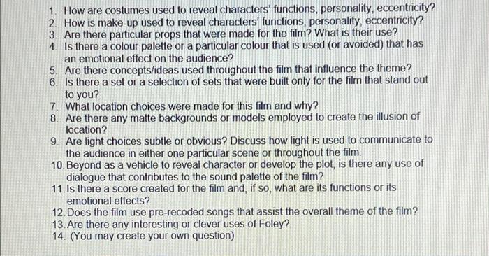 Answer at least five questions from the following