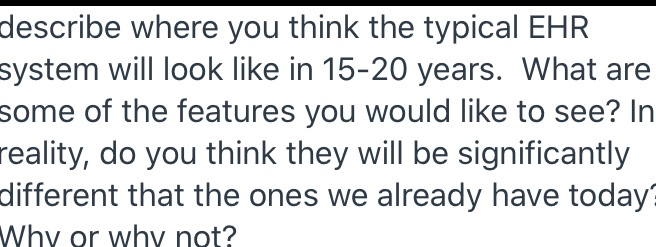 describe where you think the typical EHR system