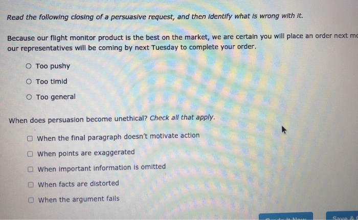 i need both pls Read the following closing of a