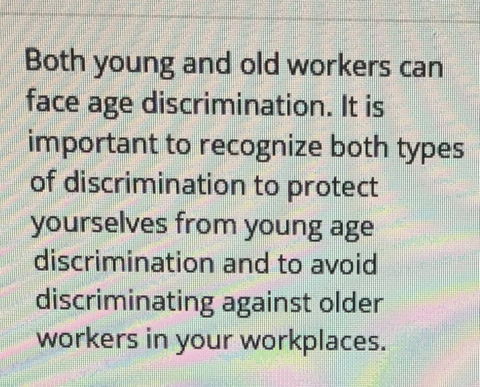 provide at least two paragraph Both young and old