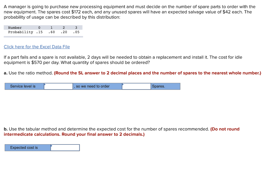 A manager is going to purchase new processing
