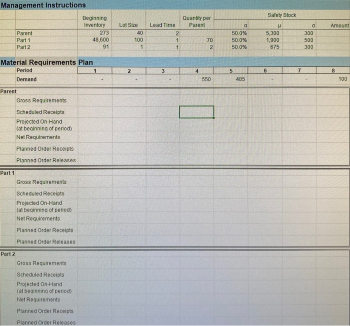 Perform the necessary MRP calculations. Then