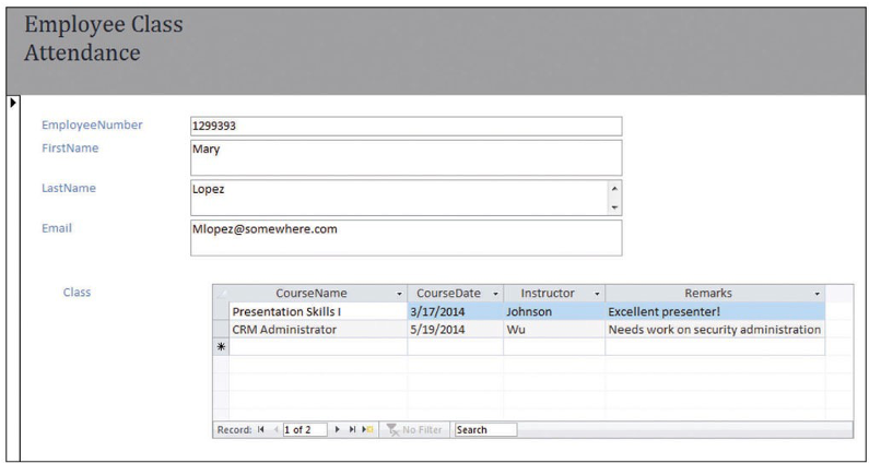 Identify two entities in the data entry form in