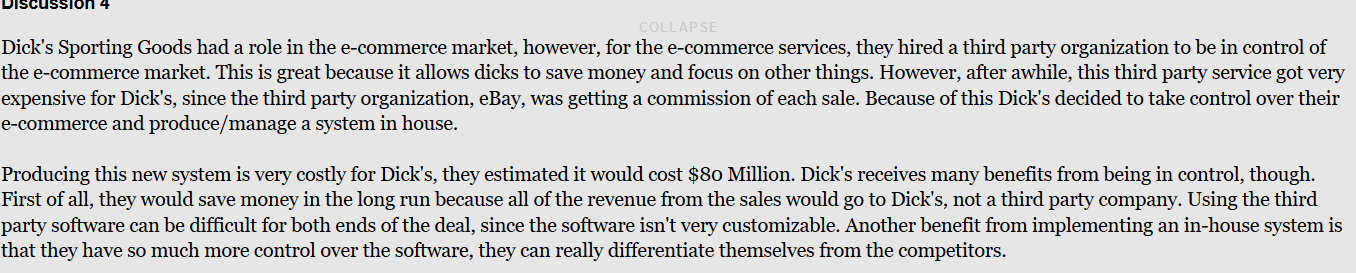 2- you opinion please ? Discussion 4 COLLAPSE