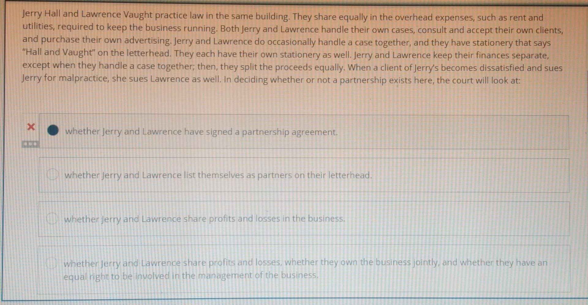 Jerry Hall and Lawrence Vaught practice law in