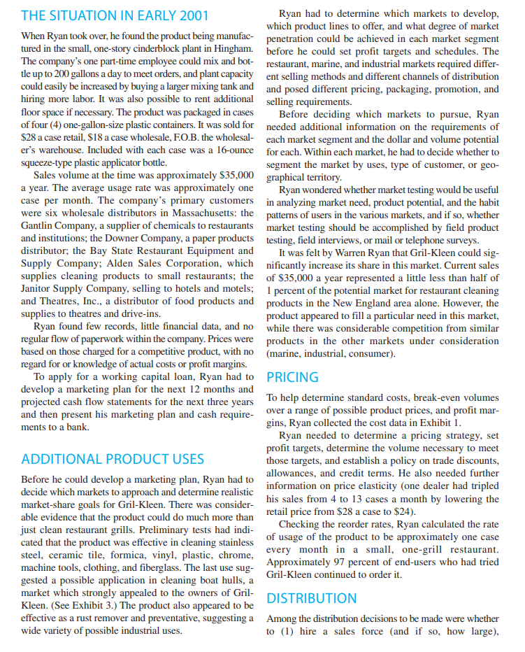 CASE STUDY 9 - THE GRIL-KLEEN CORPORATION. PLEASE