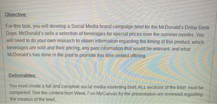 Objective: For this task, you will develop a