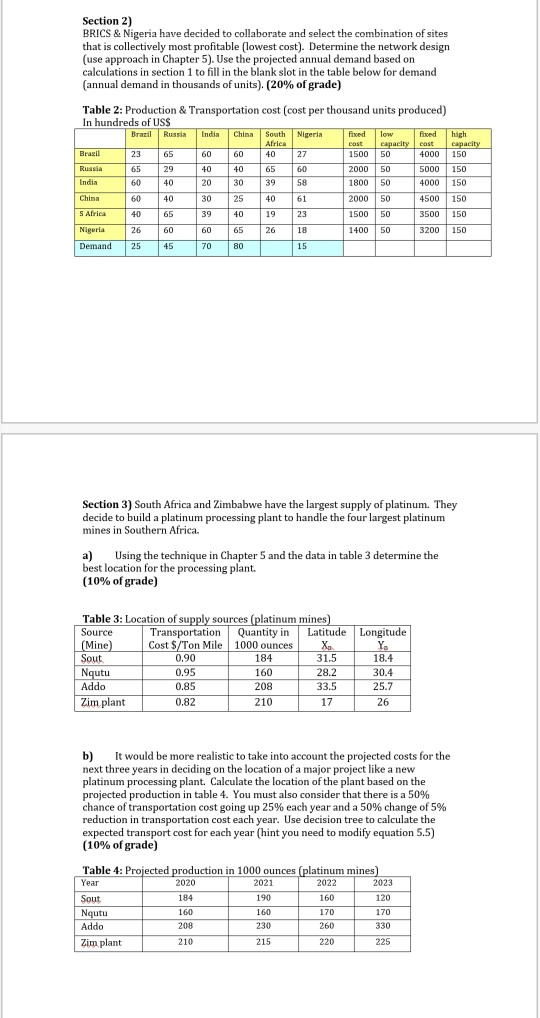 i needed help with this problems Section 2) )