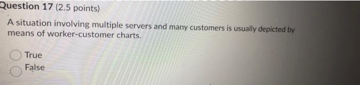 Question 17 (2.5 points) A situation involving