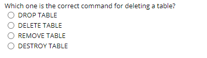 Which one is the correct command for deleting a