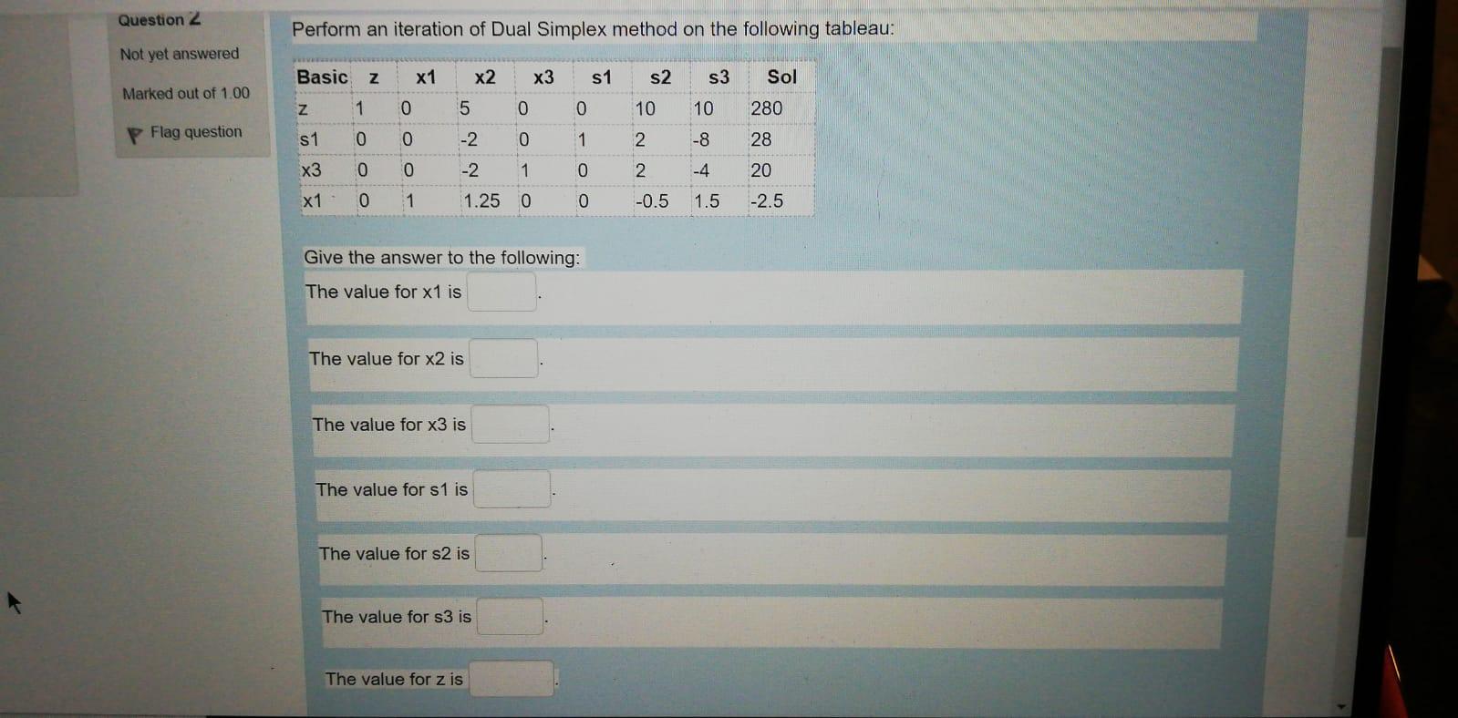 please solve Question 2 Perform an iteration of