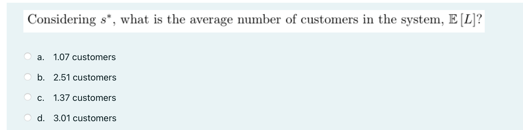 1 Staffing with the M/M/s Queue = McNeese is