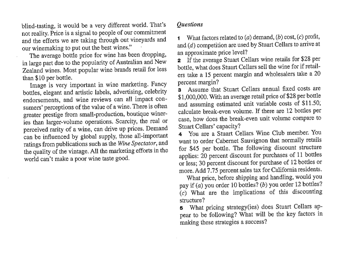 Stuart Cellars: Price Is a Matter of Taste Stuart