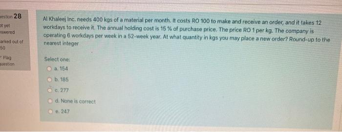 estion 28 ot yet swered arked out of 50 Al