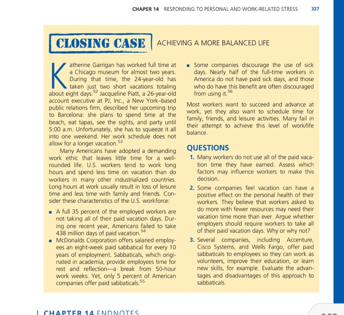 Chapter 14 closing case questions, page 327