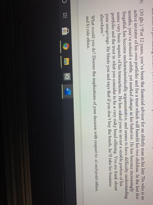 Answer in breif IL UM UP 4) (30 pts.) "For 12