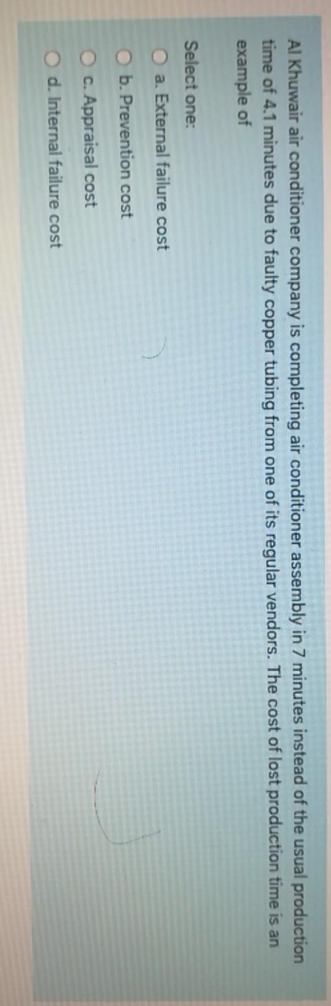 A company would like to classify its inventory