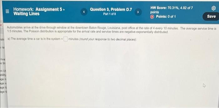 III Homework: Assignment 5- Waiting Lines
