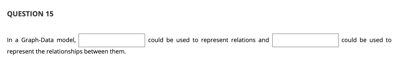 QUESTION 15 could be used to represent relations