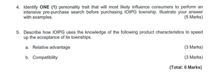 4. Identify ONE (1) personality trait that will