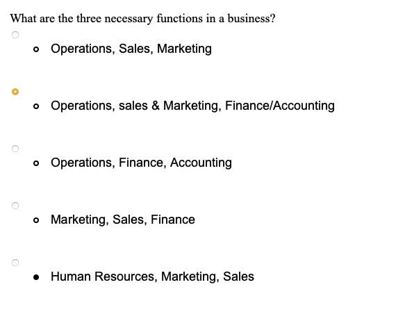 What are the three necessary functions in a