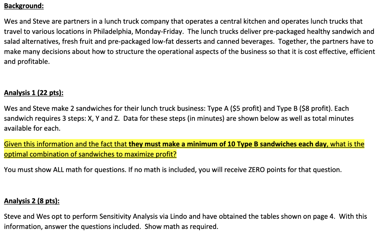 Background: Wes and Steve are partners in a lunch