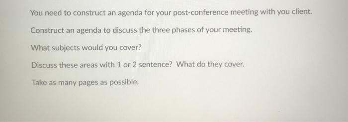 for an executive meeting ? You need to construct